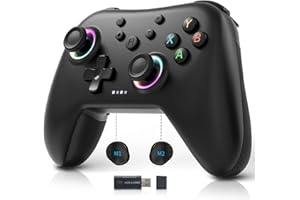 AceGamer Aurora II 2.4G Wireless Bluetooth Controller for PC/Switch/Switch 2/iOS/Android/Steam Deck with Rotary Motors, RGB H