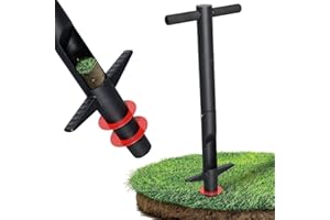 HANGMAICOME Bulb Planter Tool - 34" Long Handle Sod Plugger Lawn Plug Digger,Auto Plug Eject,Heavy Duty Garden Plant Hole Cutter for Grass,Tulip,Soil Transplant Plugging,Turf Repair Remover for Yard -Black