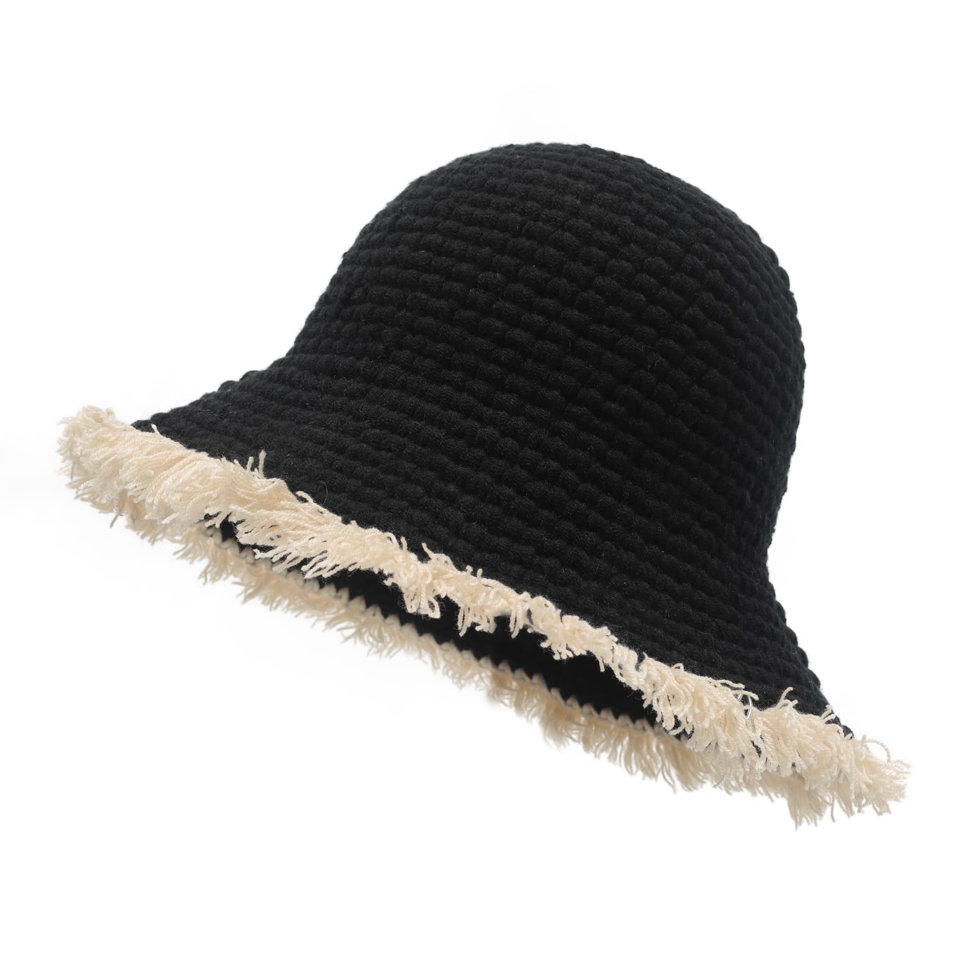 Women Winter Bucket Hat Fashion Knit Cloche Hat Solid Color  display picture 1