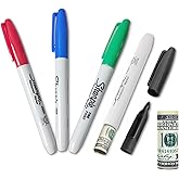Fake Pen Diversion Safe Marker (4 Pack) - Realistic Pen Diversion Safe - Hidden Secret Compartment Decoy Permanent Marker - Hide And Store Money Waterproof Storage Cash Holder Container Lock