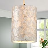 LumFurn 1-Light Capiz Shell Chandelier, Coastal Design, Modern Pendant Light Fixture for Dining Room, Living Room, Kitchen Is
