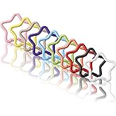 Nogeqi 10PCS Star Carabiner Clip, Cute Carabiner Star Shaped Spring Snap Hooks Buckle Keychain for Outdoor Camping Hiking Traveling Accessories (10 Colors)