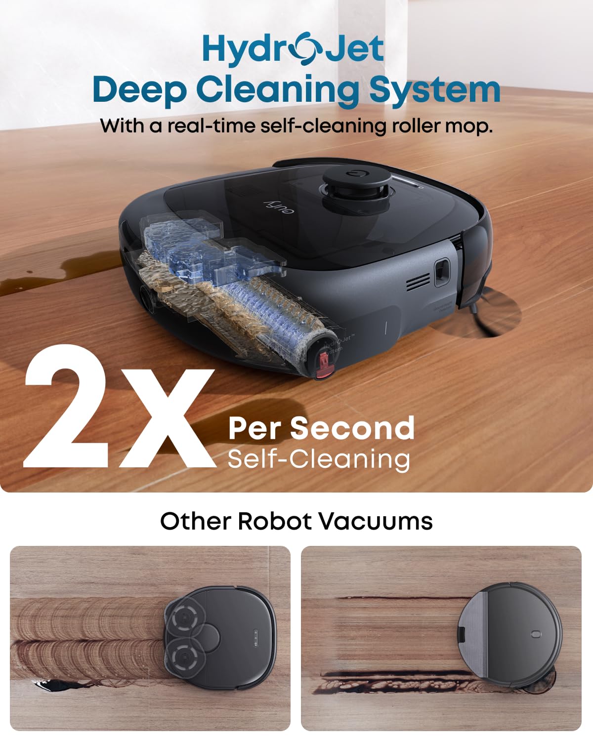 eufy E25 Omni Robot Vacuum Cleaner with Mop, HydroJet System, 20,000 Pa Turbo Powerful Suction, Zero Tangling, Corner-to-Edge Deep Cleaning and Mop Lifting, with Auto All-In-One Station