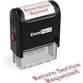 ExcelMark Return Service Requested Self Inking Rubber Stamp - Red Ink (A1539)