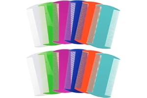 Qiyuda 12 Pcs Lice Comb, Double Sided Fine Tooth Dandruff Removal Hair Combs for Adults and Kids