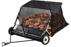 VEVOR 52 in Tow Behind Lawn Sweeper, 26 cu.ft. Large Yard Sweeper, Adjustable Sweeping Height, Heavy Duty Leaf & Grass Collec