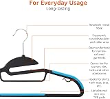 Amazon Basics Non-Slip Heavy Duty Plastic Hanger with Horizontal Bar Blue view 4