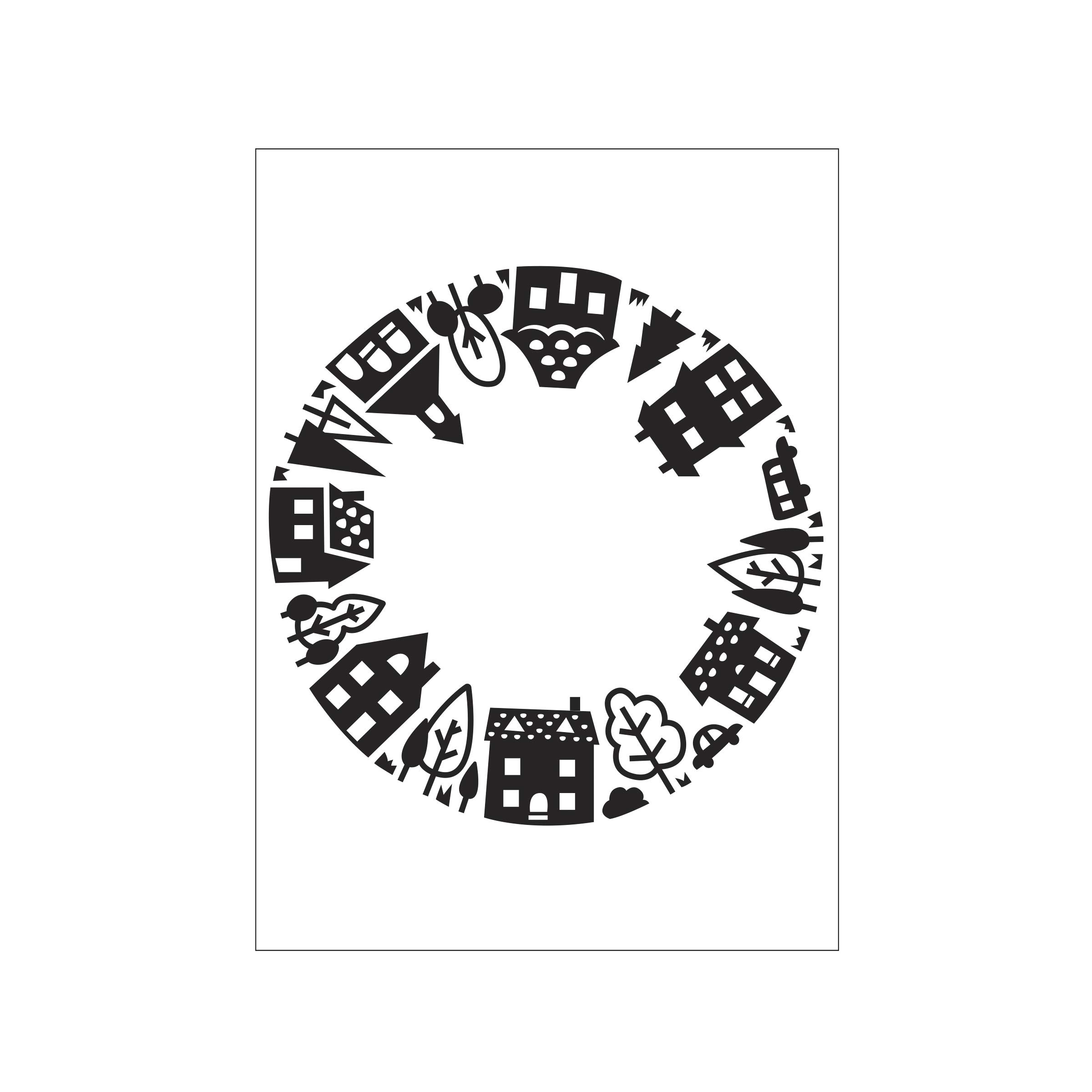 Darice 30041287 Embossing Folder A6, Template House Pattern Open Circle, Transparente