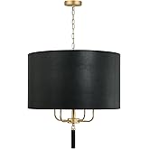 Varaluz Secret Agent 4-Lt Pendant - Painted Gold/Black Leather