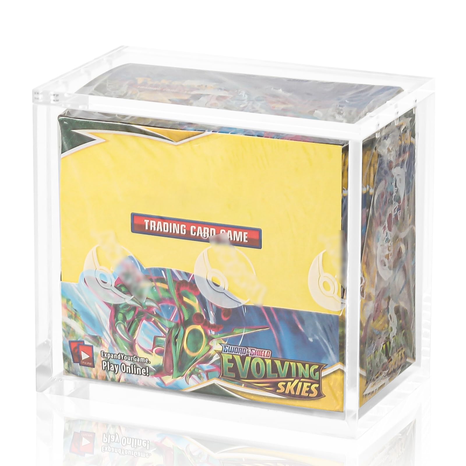 Baskiss Clear Booster Box Acrylic Magnetic Protector Case, Ultra-Thick 7mm Enclosure with 6 Strong Magnets, Heavy-Duty Display & Storage Protective Cover Compatible with PKMN Booster Box