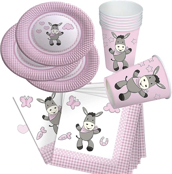 Neu 2019 37teiliges PartySet * SÜSSER Esel * für Baby Neu 2019 37teiliges PartySet * SÜSSER Esel * für Baby