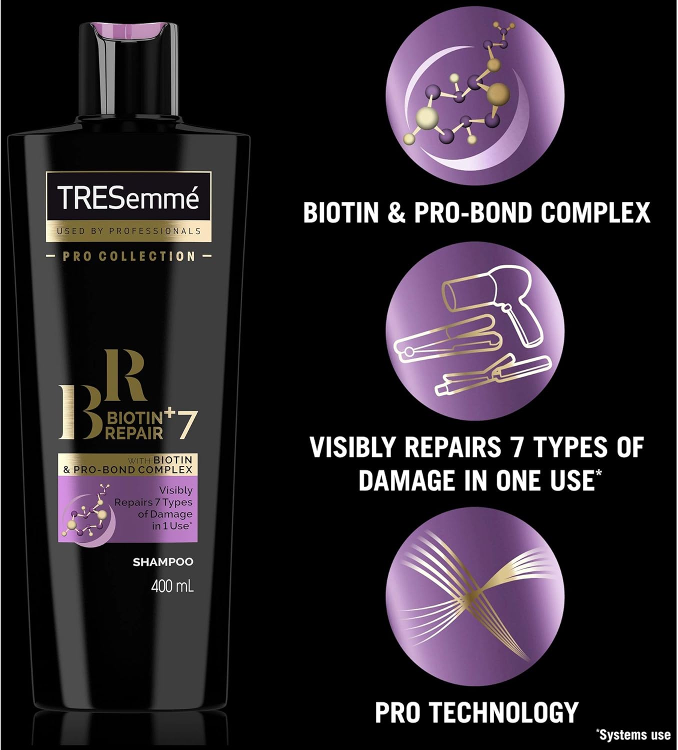 TRESemme Biotin+ Repair 7 Shampoo 700 ml, White, 700 ml (Pack of 1) - Image 4