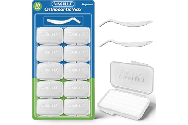 VINSULLA Orthodontic Wax for Braces - 500 Precut Dental Wax Dots Braces Wax Strips,Safe for Kids & Adults,Wax for Dental Brac