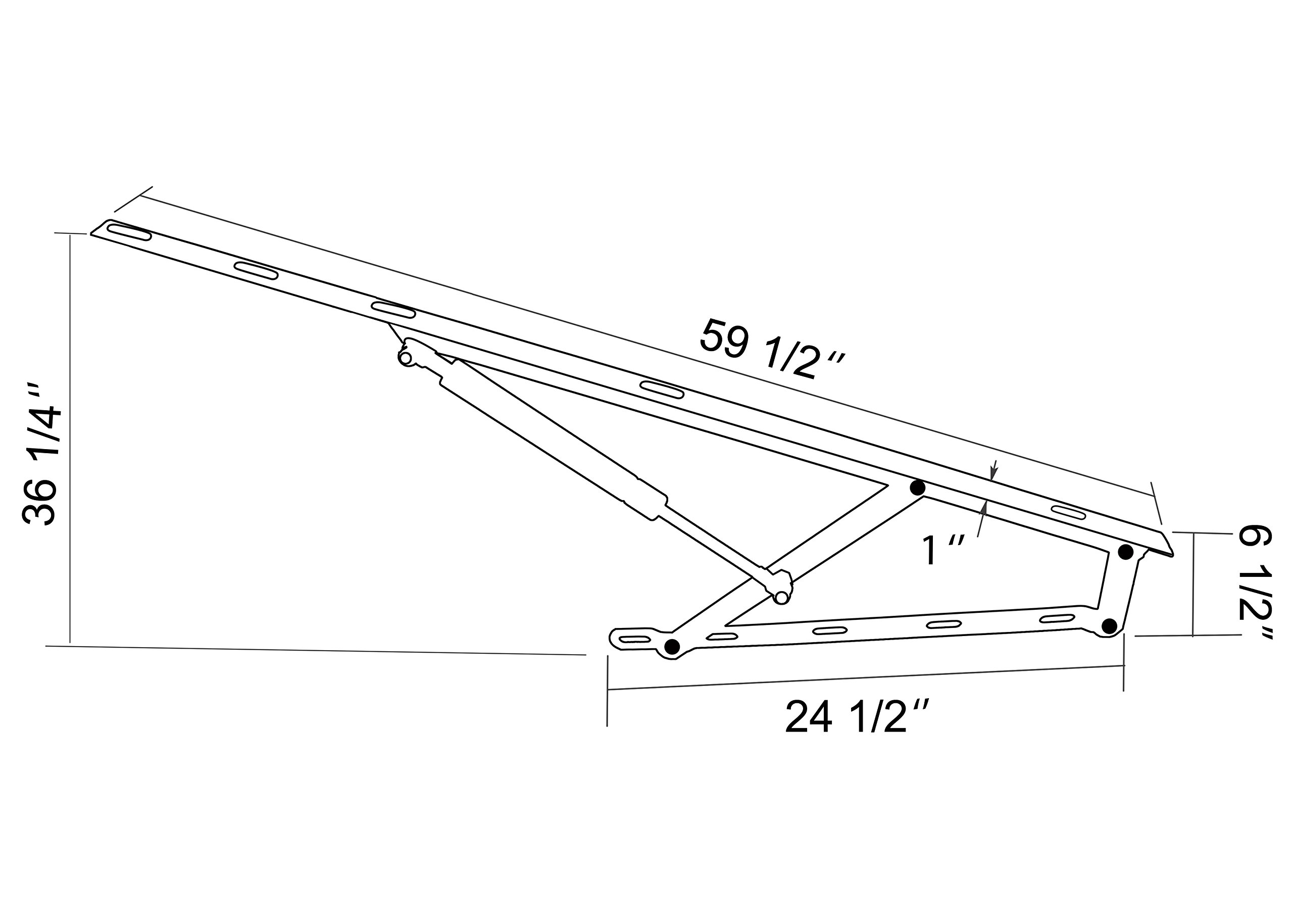 ECLV 5FT Hydraulic Bed Lift Mechanisms for Sofa Bed Box Storage King