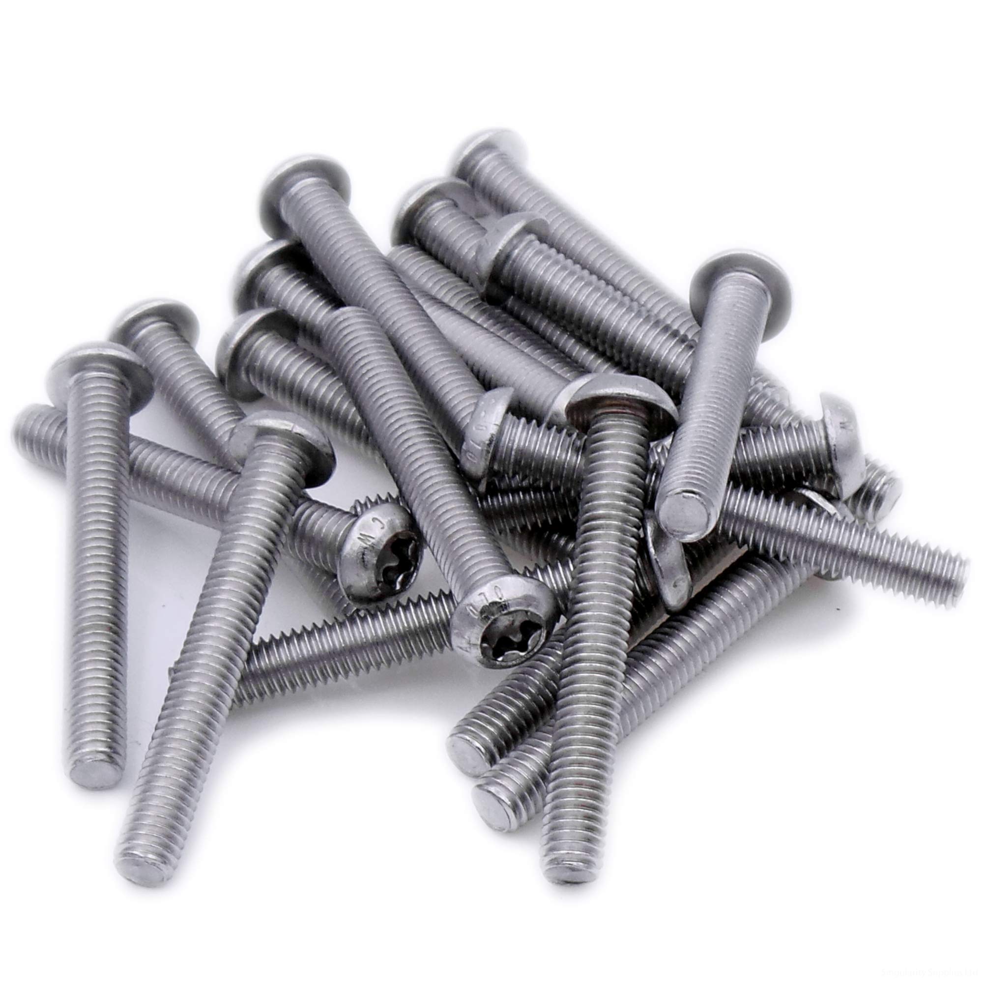 M4 (4mm x 12mm) TX Socket Button Machine Screw (Bolt) - Stainless Steel (A2) (Pack of 20)