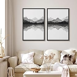 MUDECOR Framed Canvas Print Wall Art Set Black and