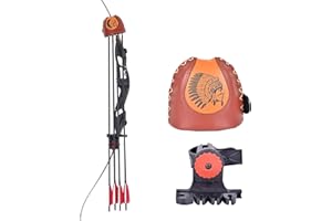 SPG Adjustable Archery Arrow Quiver - Leather Quiver Arrow Holder with Quick Shoot System Longbow Recurve Bow Quiver 4/6 Arrows Hanged Arrow Case for Hunting Shooting Practice