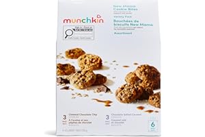Munchkin New Mama Cookie Bites 1.5oz Variety Pack Oatmeal Chocolate Chip/Chocolate Salted Caramel, 6 Count