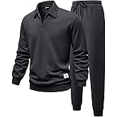 JMIERR Men's Track Suits 2 Piece Outfits Quarter Zipper Polo Shirt Tracksuit & Joggers Sweatpants Sweatsuit Sets