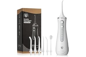 LUGUFOLIO LF Water Dental Flosser for Teeth with 6 Jet Tips, 4 Modes, Professional Cordless Cleaner Picks for Teeth Cleaning, IPX7 Waterproof, Portable, Rechargeable Power Floss Oral Irrigator for Home Travel