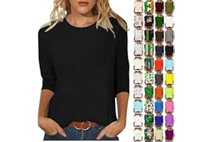 YAFINMO 3/4 Length Sleeve Womens Tops Plus Size Summer Shirts Work Blouses for Women Dressy Casual Sexy Tshirts Fashion 2024