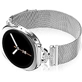 HAYONLIY Metal Magnetic Bands Compatible with Samsung Galaxy Watch 8 40mm 44mm/Galaxy Watch 8 Classic 46mm, Mesh Stainless Steel Dressy Wristband with D-Shape Diamond Women