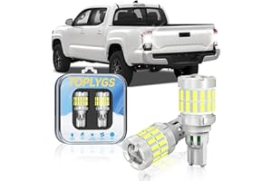 TOPLYGS 912 921 Bulb Fit For Toyota 2005-2024 Tacoma Reverse Light Bulb, 6000K Cool White, Super Bright OEM T15 LED Bulb Replacement, 360° Illumination with HD Projector, Pack of 2