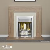 Adam Helios Brushed Steel Electric Fire with Pebble Bed Glow Effect view 2