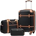 Coolife Luggage Set 3 Piece Suitcase Set Carry On Luggage PC Hardside Luggage TSA Lock Spinner Wheels Telescopic Handle
