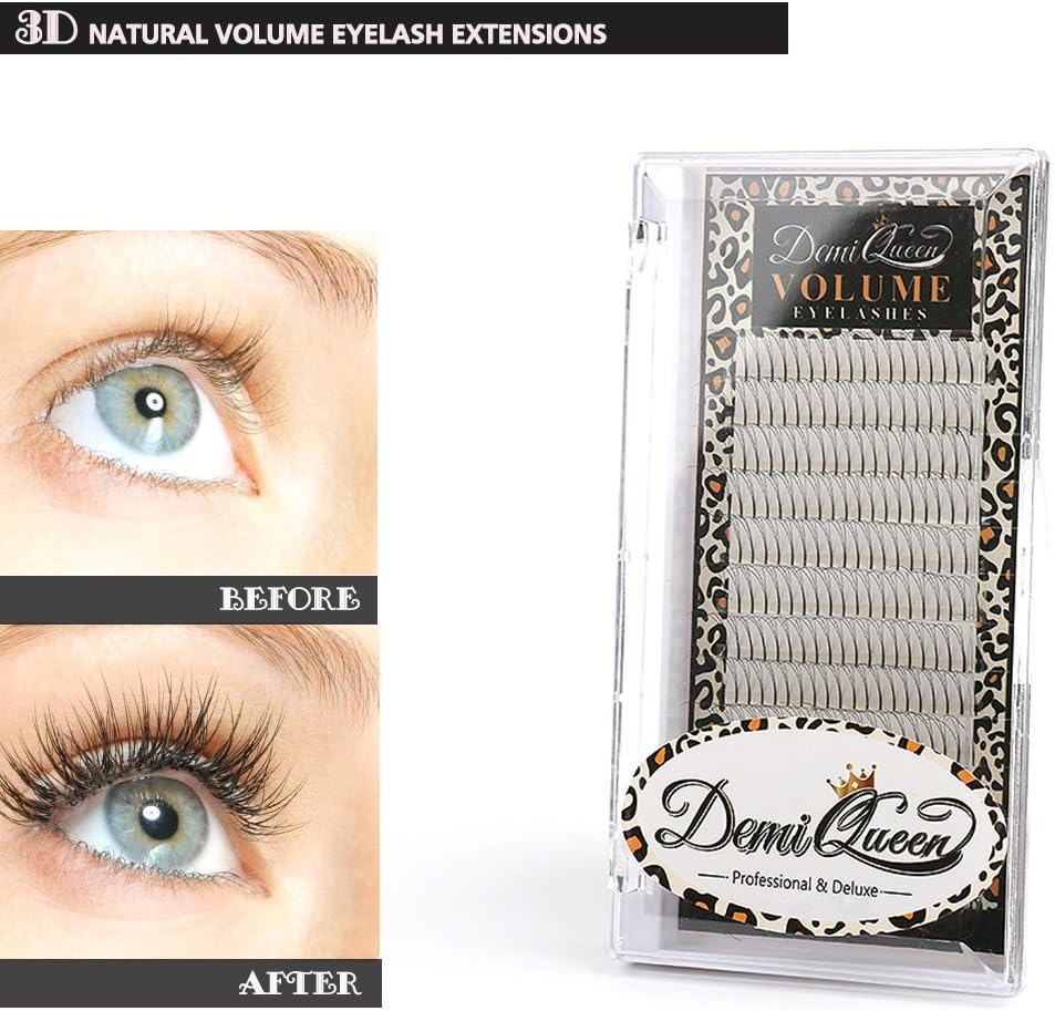 Demi Queen 3D Premade Fans Russian Individual Volumes Lashes Rapid Handmade Cluster Eyelash Extensions Thickness 0.07mm D Curl