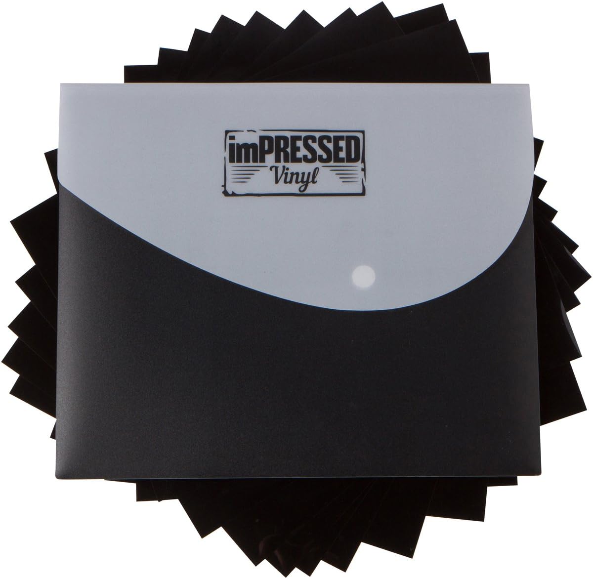 Black Heat Transfer Vinyl - 10 Pack of 12"x10" Black HTV Sheets Including Storage case and Instructions (Black - 10 Sheets)