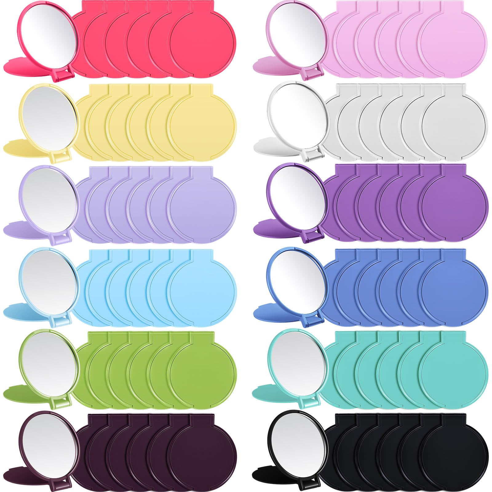 Photo 1 of Jetec 240 Pieces Compact Mirrors Bulk Gifts Mini Vintage Pocket Mirrors for Purse Small Portable Folding Round Makeup Stuffs for Travel Daily Use Party Favors Women (12 Colors)