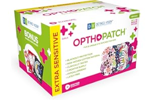 Opthopatch Eye Patches for Kids - Extra Sensitive Adhesive - Girls' Design [Series II] - 100 Count + 3 Reward Charts