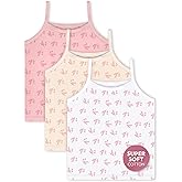 Feathers Leafy Style Super Soft Girls Undershirts Tagless Camisoles – Cotton Cami Girls Tank Tops (3 Pack)
