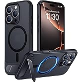 Temdan Magnetic Compatible with iPhone 16 Pro Max Case, [Built-in Invisible Kickstand][Compatible with MagSafe] [Military Grade Shockproof] Slim Translucent Matte Phone Case for iPhone 16 Pro Max 6.9"