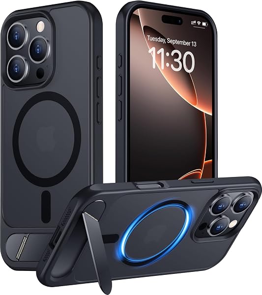 Temdan Magnetic Compatible with iPhone 16 Pro Max Case, [Built-in Invisible Kickstand][Compatible with MagSafe] [Military Gra