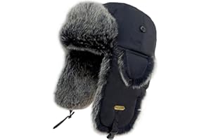 HEYANN Trapper Hat for Men Women Faux Fur Aviator Russian Ushanka Hat Winter Hunting Hats with Ear Flaps Fur Tropper Bomber Ski Hats