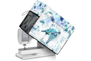 Goronwyfloyd Turtle Pattern Sewing Machine Stain Resistant Cover Anti Fingerprint and Durable Cover for Most Standard Singer and Brother Sewing Machine