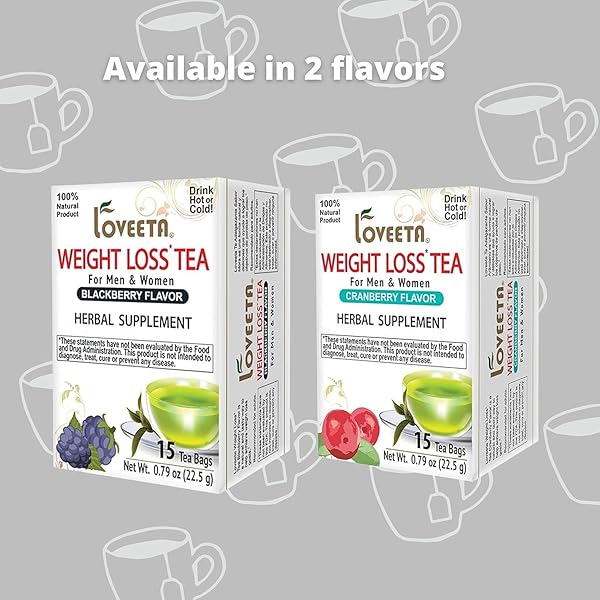 LOVEETA WELLNESS WEIGHT LOSS TEA BLACKBERRY – 15 TEA BAGS (GMO FREE, GLUTEN FREE, DAIRY FREE, SUGAR FREE & 100% NATURAL)