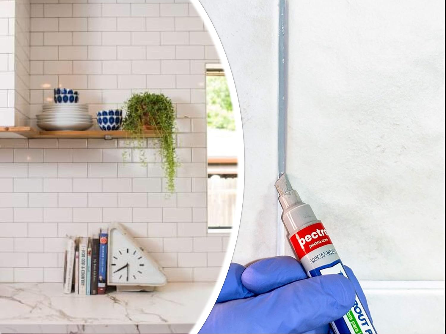 Tile Grout Pen Grey | Pack x 2 Units | Restore and Renew Grout Tile Lines in bathrooms & Kitchens | Gray Light - Medium - Dark (0, 27oz - 8ml x Unit) | Grout Reviver (Light Gray) - - 