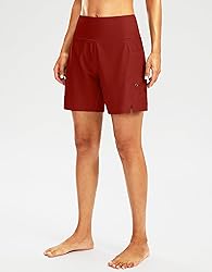 Women's 7" Long Swim Board Shorts High Waisted