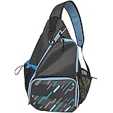 Alveroya Pickleball Sling Bag with Shoe Compartment for Men Women, Professional 2-3 Paddle Backpack, Large Capacity Bag with 36oz Water Bottle Pocket & Fence Hook