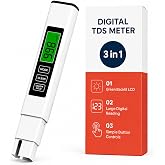 3 in 1 TDS Meter, EC/TDS/Temp Water Tester for Drinking Water, 0-999 PPM | Accurate EC Meter for RO/DI, Aquarium, Pool &amp; Tank &ndash; Tests TDS &amp; Temperature, Reliable &amp; Auto-Calibrated