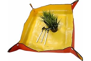 Aolowewin Potted Flower & Plant Repotting Mat, Poting Tray for Plant Transplanting, Waterproof & Foldable, Easy to Clean Gardening Working Mat, Indoor/Outdoor (Orange, 40x40-inch)