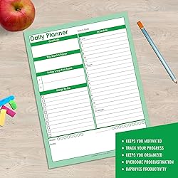 Gazelle Daily Planner To Do List Notepad with 24