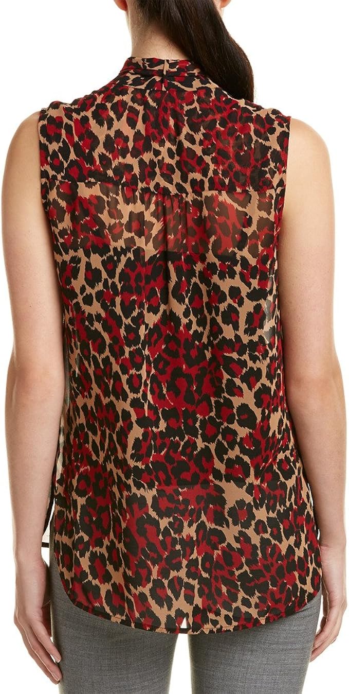 red leopard print blouses