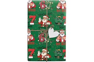 Christmas Wrapping Paper Rolls 67 Santa Holiday Gift Wrap Paper Funny 67 Meme Presents Packaging Papers for Party (Santa-Gree