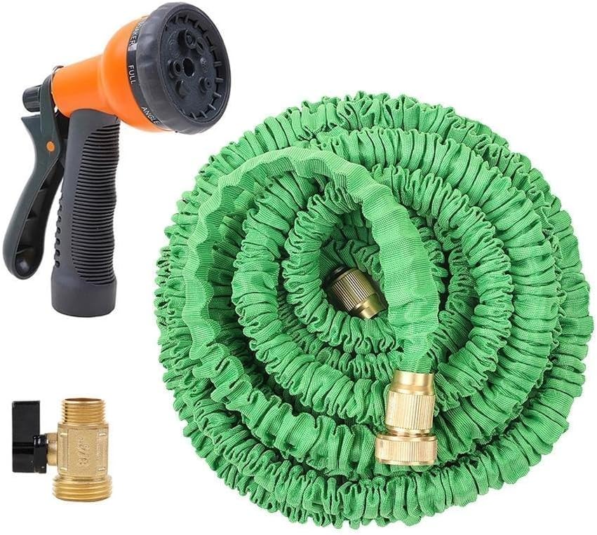Ohuhu 25 Feet Expandable Garden Hose with Brass Connector and Spray Nozzle