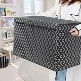 VERONLY Large Kids Toy Storage Box Chest, Foldable Fabric Organizer Grey view 2