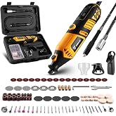 DEKOPRO Rotary Tool Kit, 1.5-Amp Corded Power Rotary Tools with 42" Flex Shaft, 6 Variable Speed, 8,000-35,000 RPM, 129 Pcs Accessories Kit for Cutting, Sanding, Grinding, Carving &amp; DIY Projects
